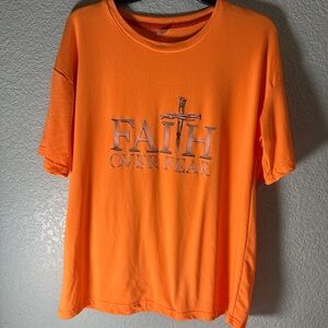 Orange Faith Over Fear Kids T-Shirt